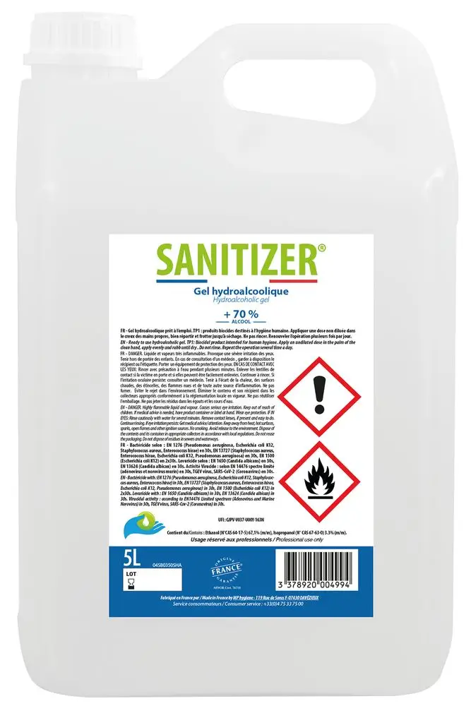 Gel Hydroalcoolique Sanitizer /5l